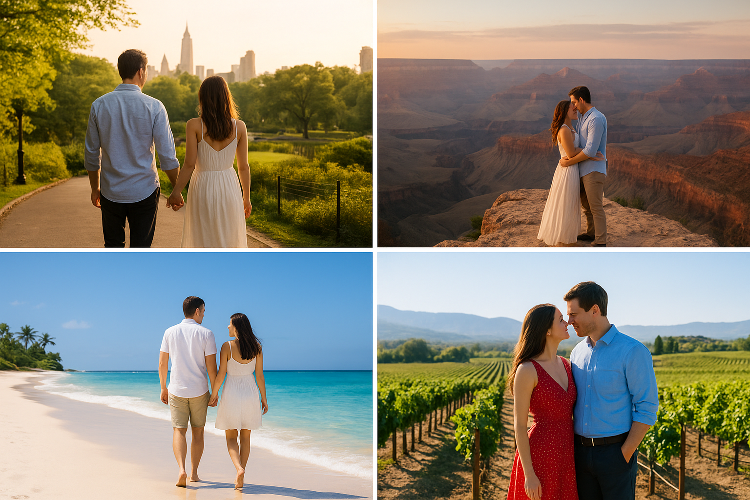 USA honeymoon travel itinerary